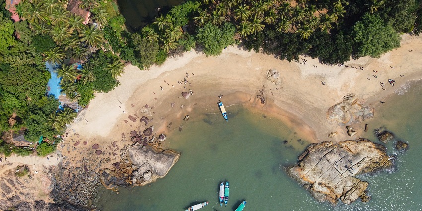 View of the Paradise Beach in Gokarna, one of the destination to visit in July in India