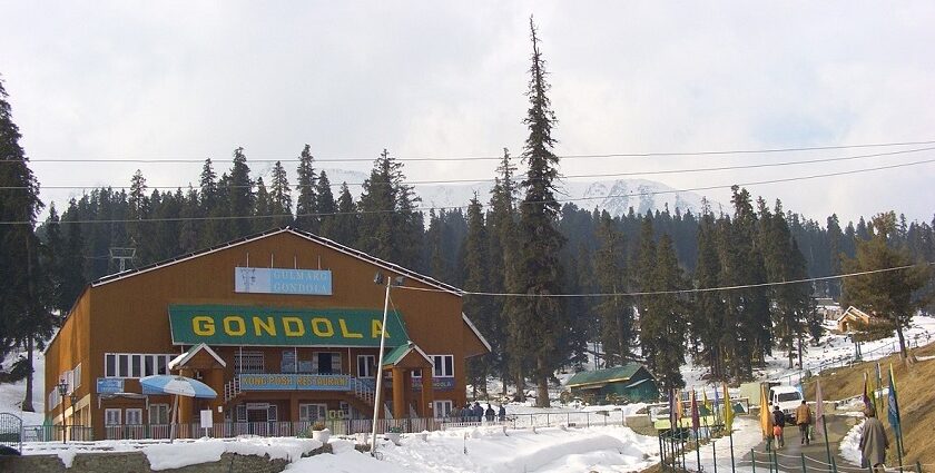 Gondola spot amidst snow-capped peaks, one of the places to visit in Gulmarg in December