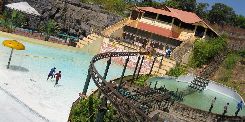 People enjoying at a water park