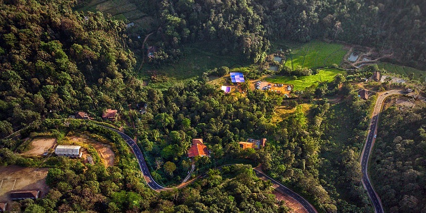 Aerial view of Coorg- one of the most scenic places to visit in summer in south India