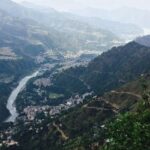 Aerial view of the valley of Himachal Pradesh, surrounded by beautiful Flora