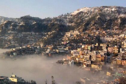 View of snow-capped mountains in Solan, one of the hill stations in North India