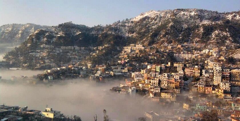 View of snow-capped mountains in Solan, one of the hill stations in North India