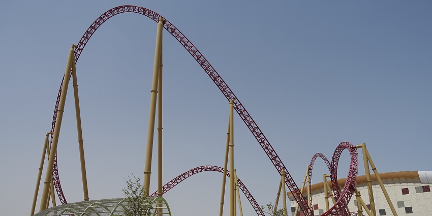 The thrilling rollercoaster ride image of an Adventure park in Dubai, UAE
