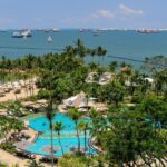 Aerial View of Swimming Pool Surrounded by Green Trees - Islands near Singapore