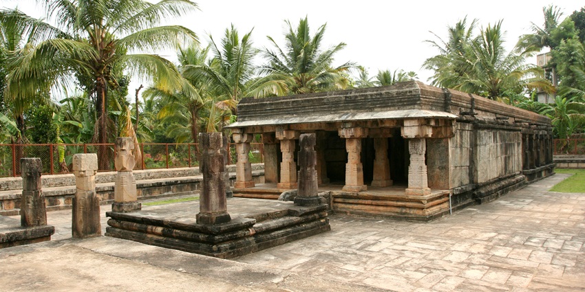 Inscriptions on the pillars of Jain temple - one of the architecture marvel of Palakkad