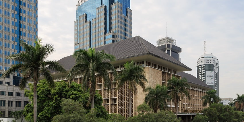 A view of the Central Bank in Jakarta, Indonesia, a popular global destination