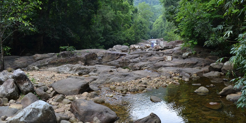 The crystal clear waters of the Kallar River provides an idyllic retreat in Kerala