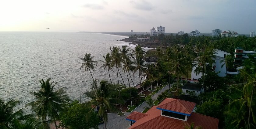 An aerial view of Kannur Lighthouse