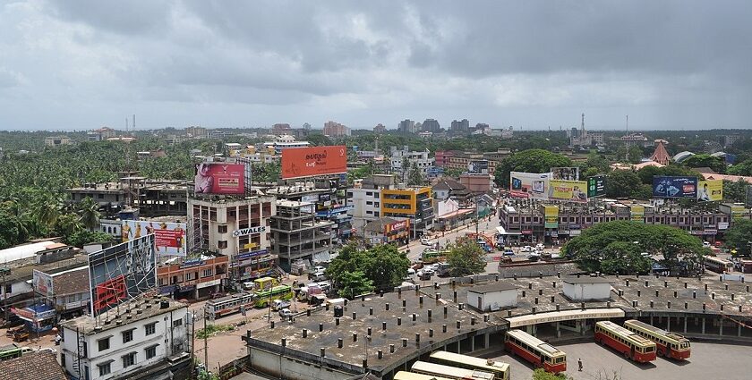 Cityscape with a mix of modern and traditional architecture - hill stations near Kannur