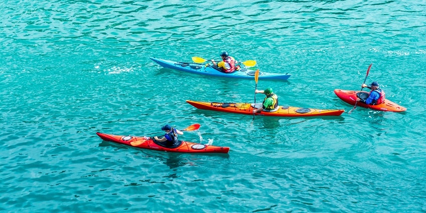 Kayaking in Guitar Island Beach offers you panoramic views of nature while you sail on the water.