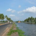 Scenic view of Alleppey Changanassery Road - visit the most haunted places in Kerala