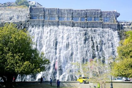 Khor Fakkan Waterfalls next to Khor Fakkan Beach and Resturant in UAE