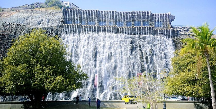 Khor Fakkan Waterfalls next to Khor Fakkan Beach and Resturant in UAE