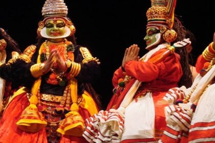 Iconic religious and cultural dance performance in Kochi, Kerla during the festival in Kochi