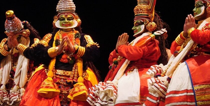 Iconic religious and cultural dance performance in Kochi, Kerla during the festival in Kochi