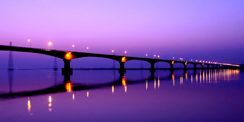 Image of the iconic Kolia Bhomora Setu in the evening - Best places to visit in Tezpur