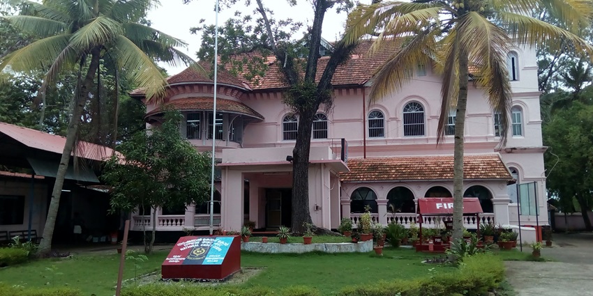 An exterior view of Thevally Palace, an important landmark in Kollam that holds history.