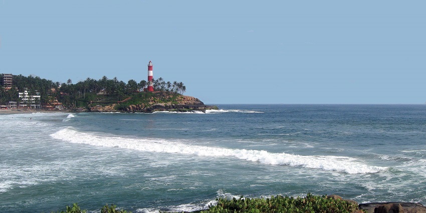 Enjoy the pristine views of Kovalam Beach, one of the places to visit in Kerala in July.