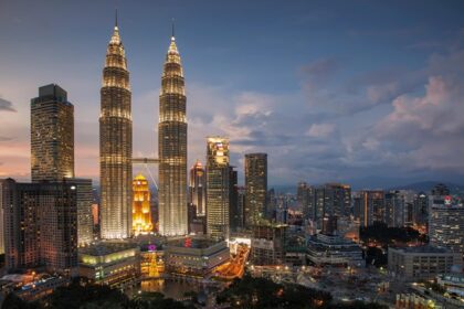 Dazzling skyline with illuminated skyscrapers - places to visit near Kuala Lumpur