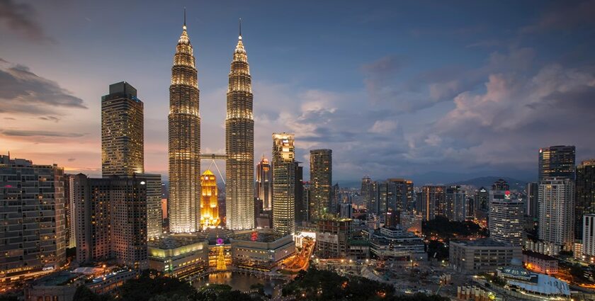 Dazzling skyline with illuminated skyscrapers - places to visit near Kuala Lumpur