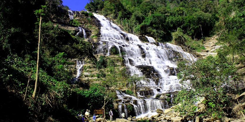 An image of Kudamutti Falls, located in the Ambanad Hills range of Kollam district.