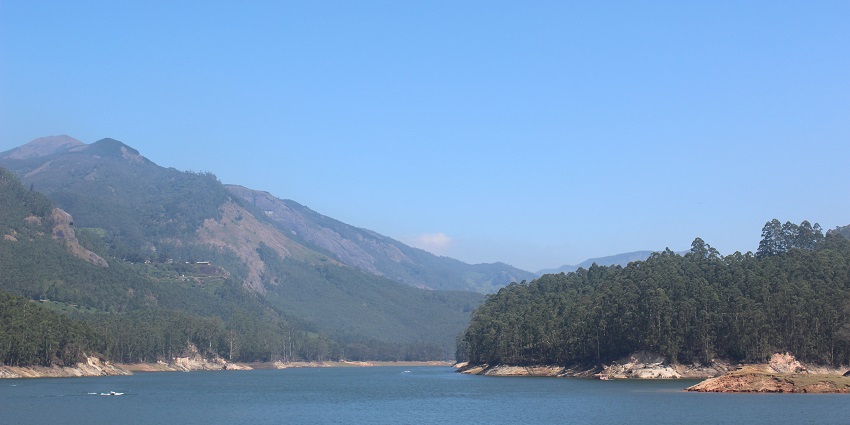 Scenic view of Kundala Dam lake, passing through beautiful forest and scenic hills