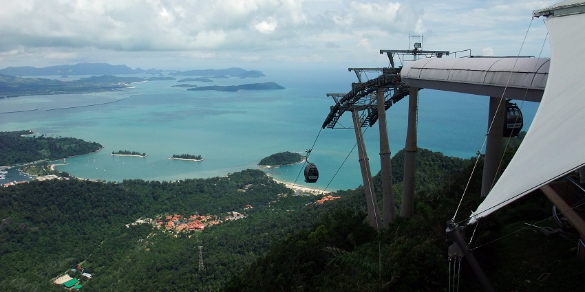 Langkawi Cable Car ride offering stunning aerial views of the island and its lush landscape.