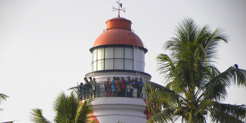 A colonial-era lighthouse near Adventure Park Kollam