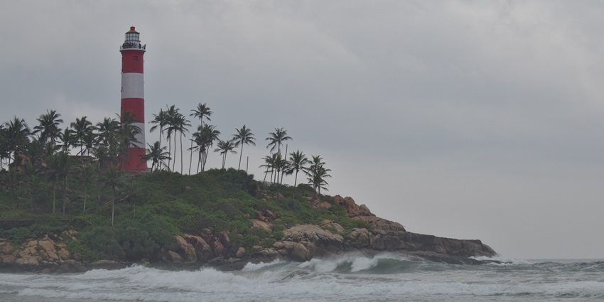 A lighthouse situated at the coast