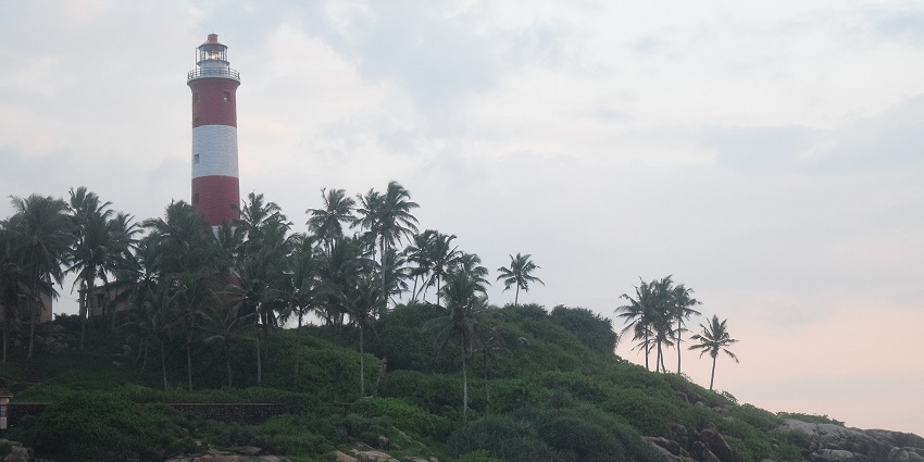 The view of the serene Lighthouse Beach, is one of the best places to visit in Kovalam.
