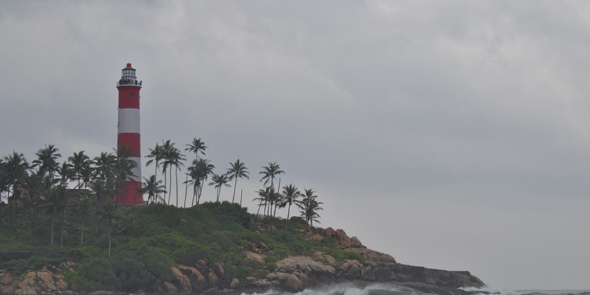A lighthouse situated at the coast