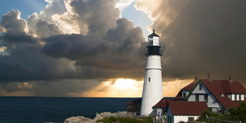 Witnessing sunset from the lighthouse is a mesmerising experience in Butler Bay Beach.