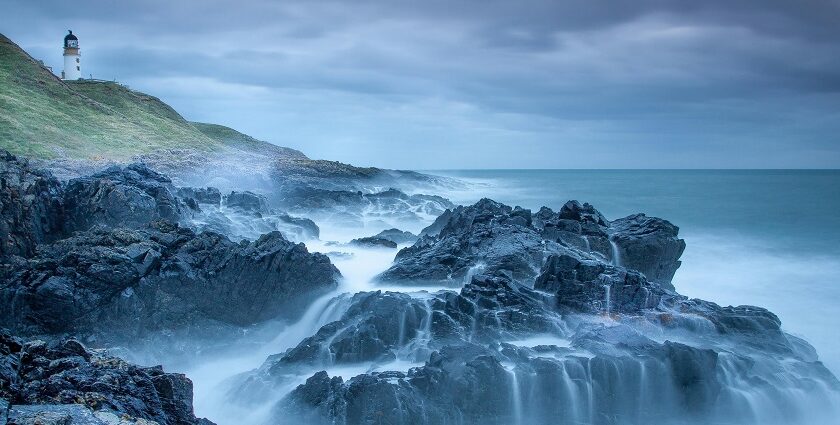 The stunning view of water flowing on rocks in Scotland makes it a global hotspot in April