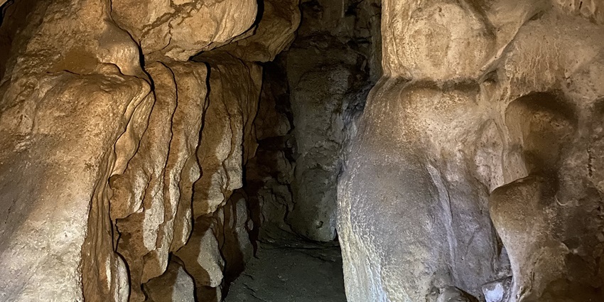 A picture of limestone formation patterns inside a cave at the Andaman and Nicobar Islands