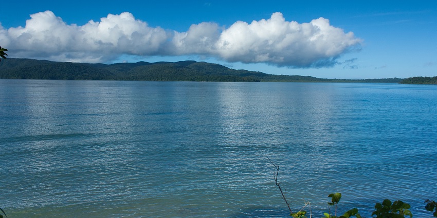 Stretch of South Rutland Island separating Macpherson Strait in the Indian Ocean