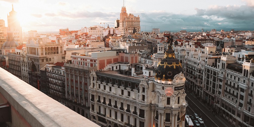 Witnessing the sunrise at Madrid in Spain, one of the best places to go in April