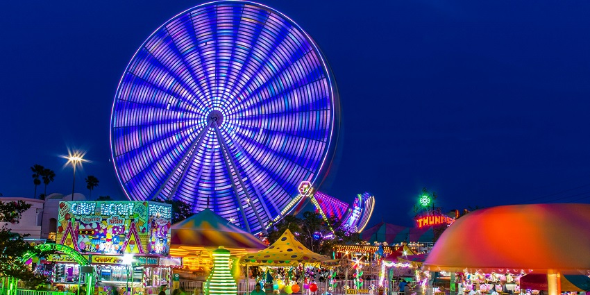 Beautiful night view of an amusement park - one of the best theme parks in Kerala