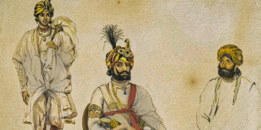 A Royal painting of Maharaja Ranbir Singh of the Dogra Dynasty of Jammu and Kashmir