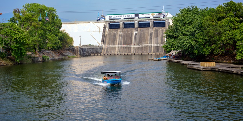 Verdant gardens around the Malampuzha Dam- an engineering marvel near Kalpathy temple