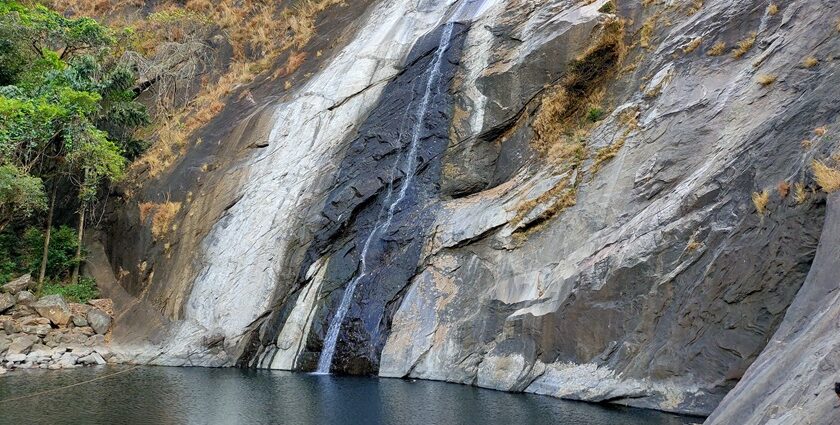 Explore the stunning view of Marmala Waterfalls amidst the lush greenery