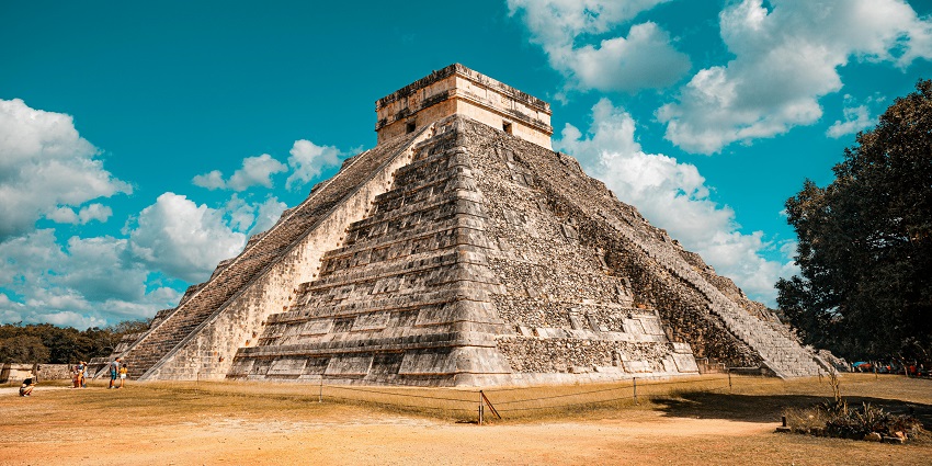 The grey concrete buildings of Mexico, one of the places to visit in the world in February