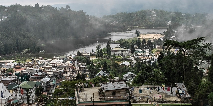View of Mirik town with Sumendu lake and surroundings - offbeat places near Darjeeling
