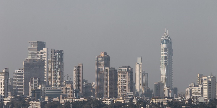 A panoramic view of Mumbai, known as the city of dreams, from the famous Marine Drive