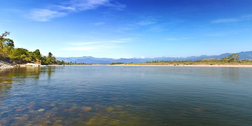 Snapshot of the blue sky reflecting upon the beautiful lake - Places to visit in Tezpur