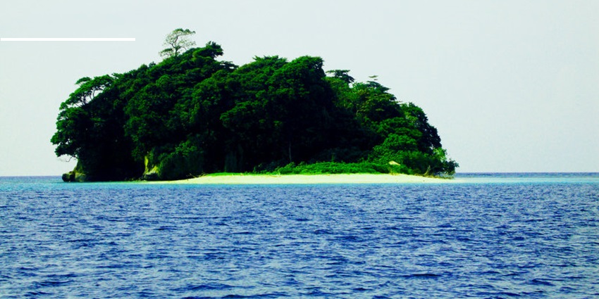 Scenic aerial view of the Island, showcasing lush greenery and sparkling turquoise waters