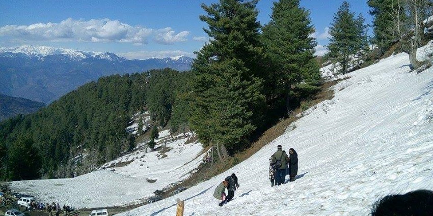 Nathatop is a hill station near the Surinsar Mansar Wildlife Sanctuary where you can go skiing