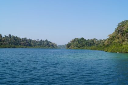 View of a national park in Andaman & Nicobar Island which is surrounded by tropical forests