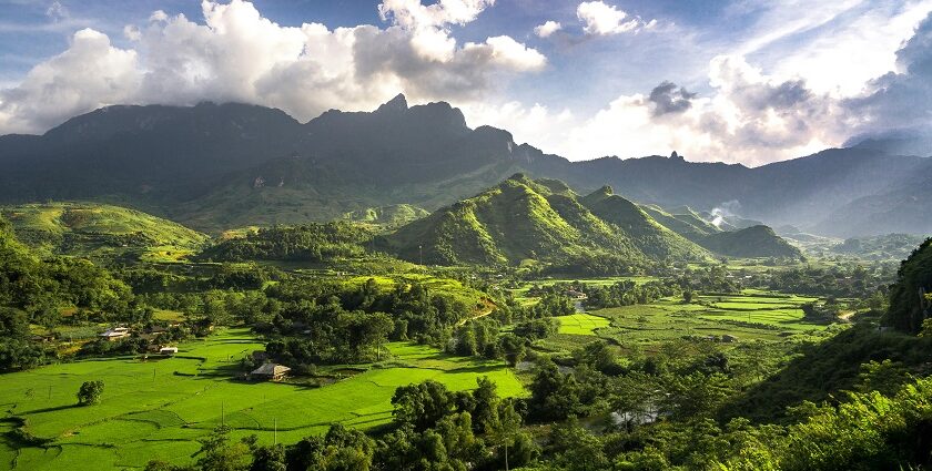 Green fields and lush landscapes of Vietnam, one of the places to visit in the world in March