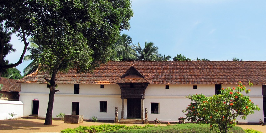A scenic view of the historical architecture of Padmanabhapuram Palace in Kovalam